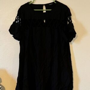 Torrid Black Linen Cut out dress